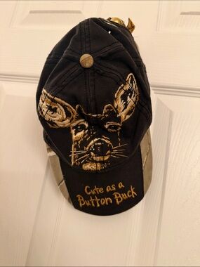 Buckwear Toddler Black Hat with Gold Deer